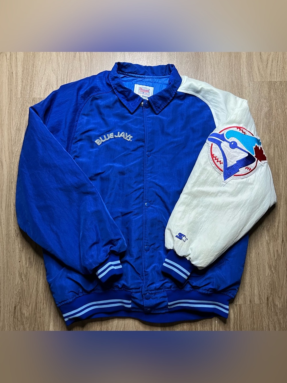 Vintage 1990s Toronto Blue Jays Starter Bomber Jacket XL (Made in USA)